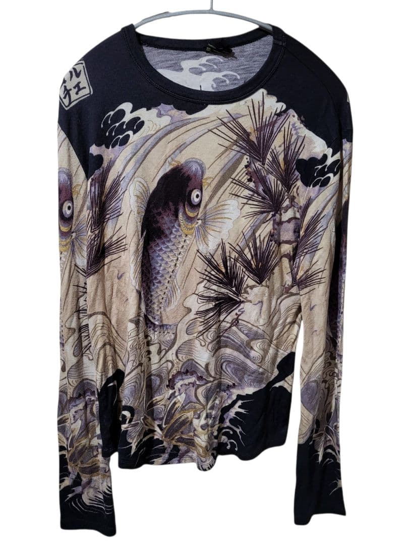 トップス JPG Koi climbing waterfall second skin