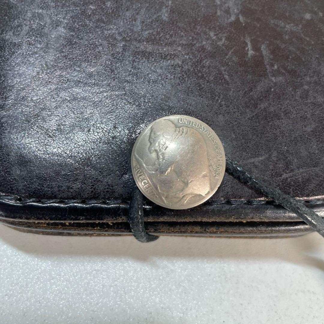 ゴローズ　角型 黒 小銭入れ 財布　コンチョ付き　ブラック/シルバー