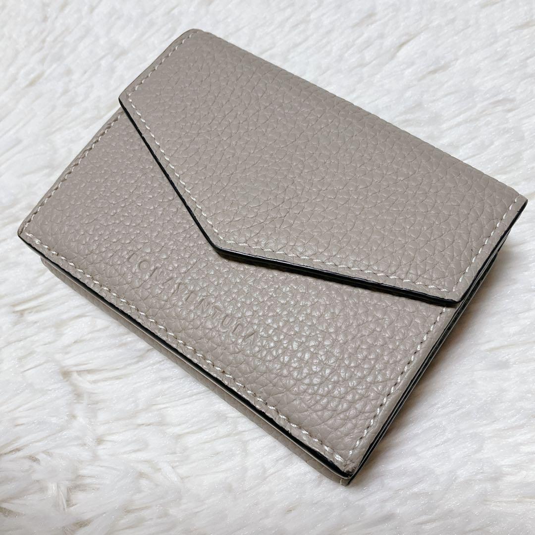 ♡超極美品♡ボナベンチュラ 三つ折り財布 スモールウォレット グレージュ ピンク