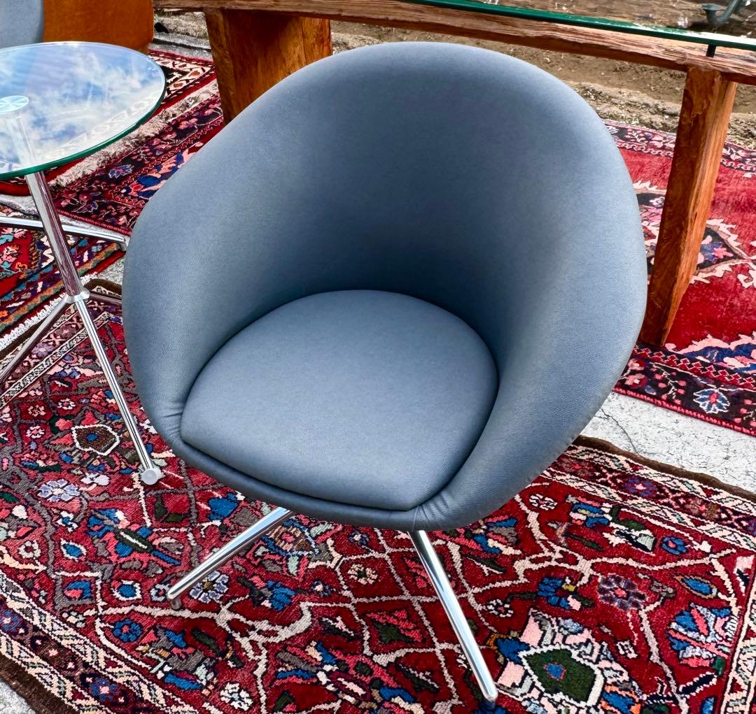美品 モダン ラウンジチェア 相合家具 回転チェア 1脚
