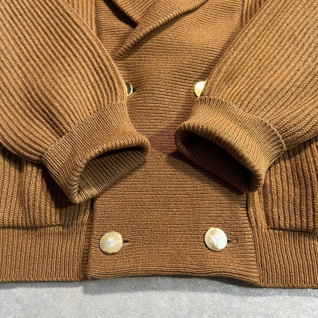 【極上品】JOHN LAING 肉厚カシミヤ100%カーディガン キャメル42