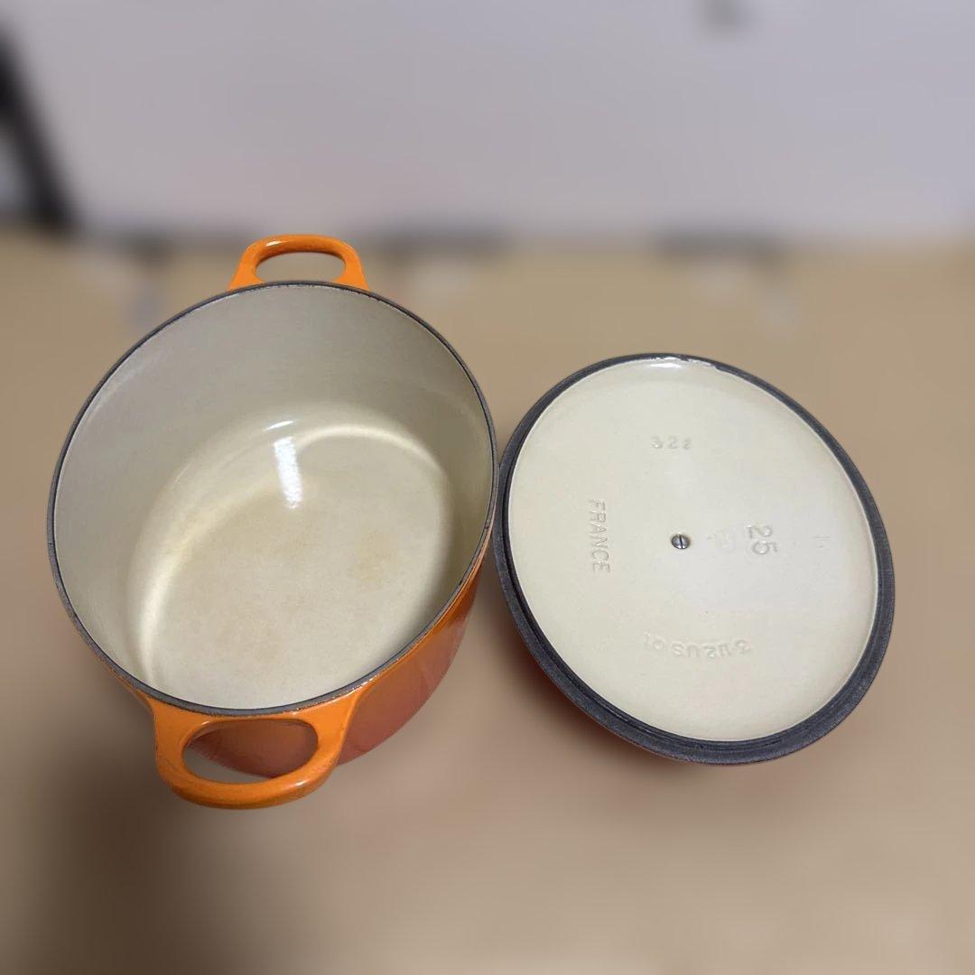 LE CREUSET オレンジ 両手鍋 25cm