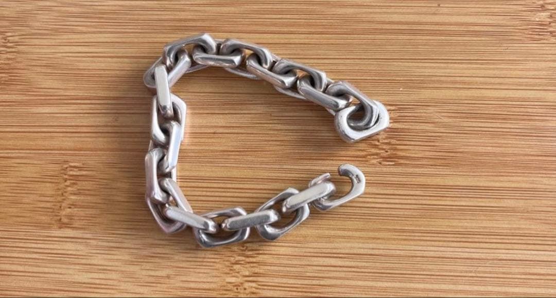 重厚感　silver925ブレスレット　長さ18センチ　シルバーフック