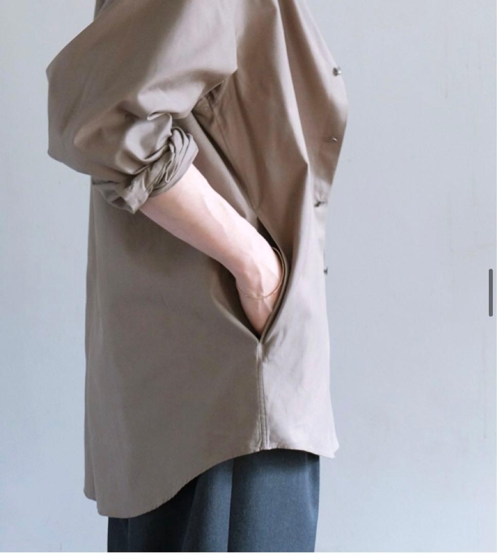 トップス ATON Cotton Cashmere Oxford Oversized
