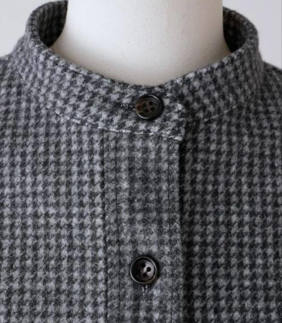 [美品]BEARDSLEY ウールライクシャツコートチェック柄