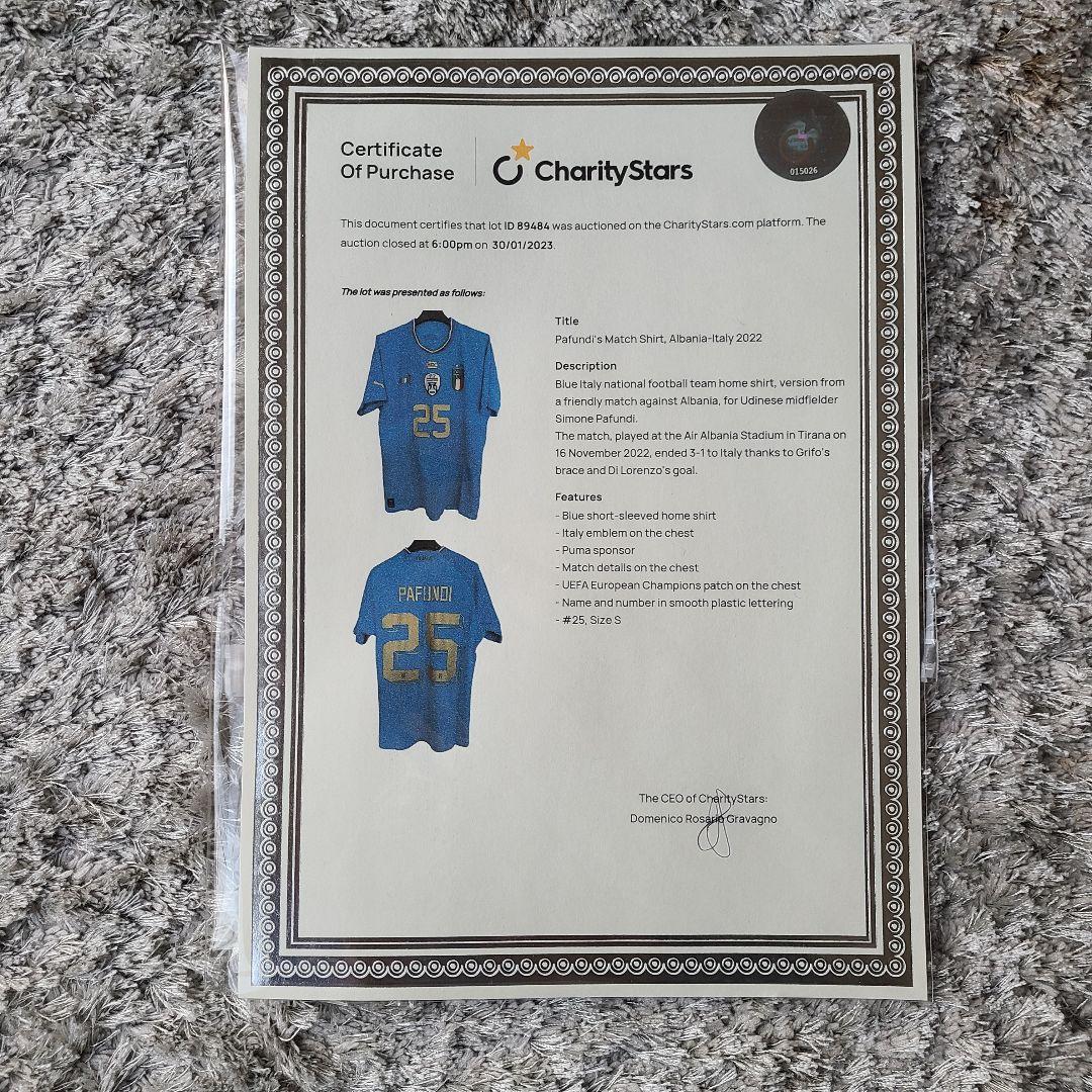 実使用/支給品 シモーネ・パフンディ イタリア代表