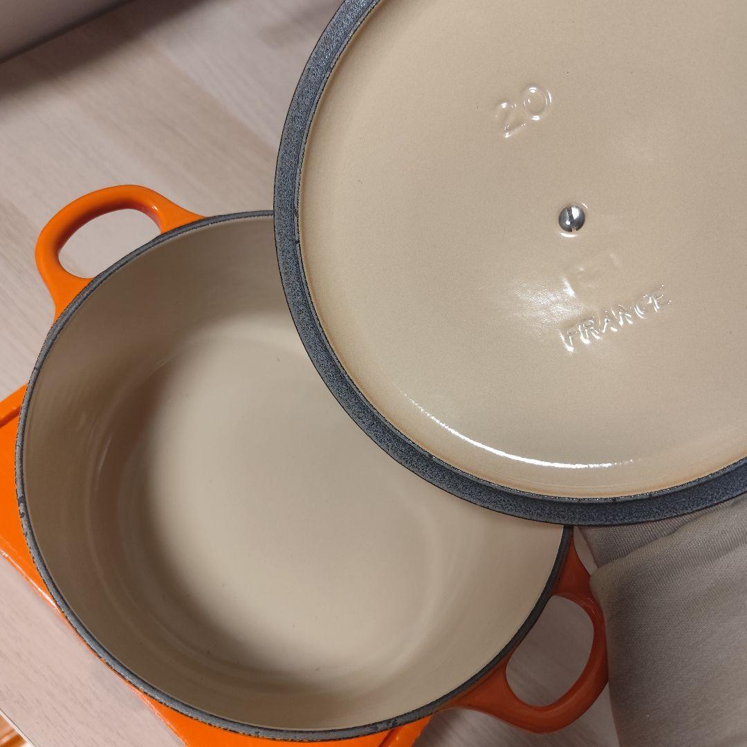 LE CREUSET 両手鍋 20cm オレンジ ル・クルーゼ