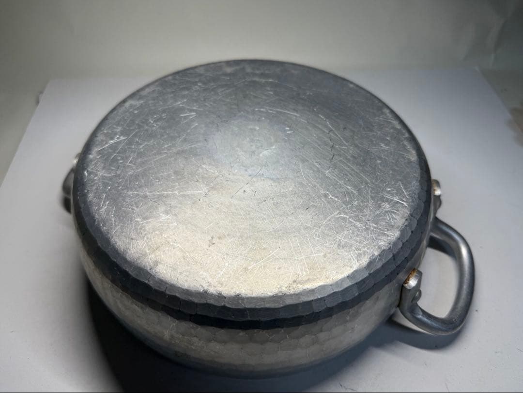 京都料理道具 有次 アルミ鍋 鎚起 中古品21㎝