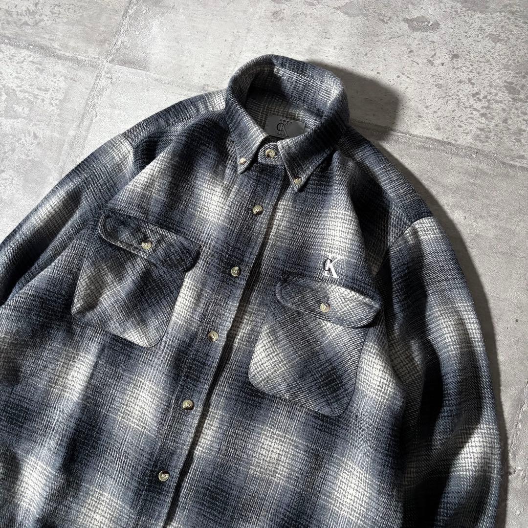 トップス 90s vintage   ombre check y2k