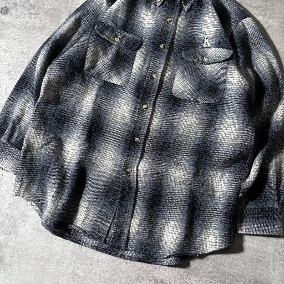 トップス 90s vintage   ombre check y2k