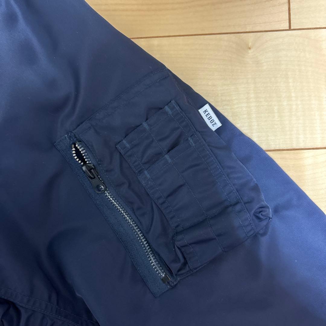 【希少】keboz ケボズ　MA-1 フライトジャケット ロゴ入り　ネイビー　L