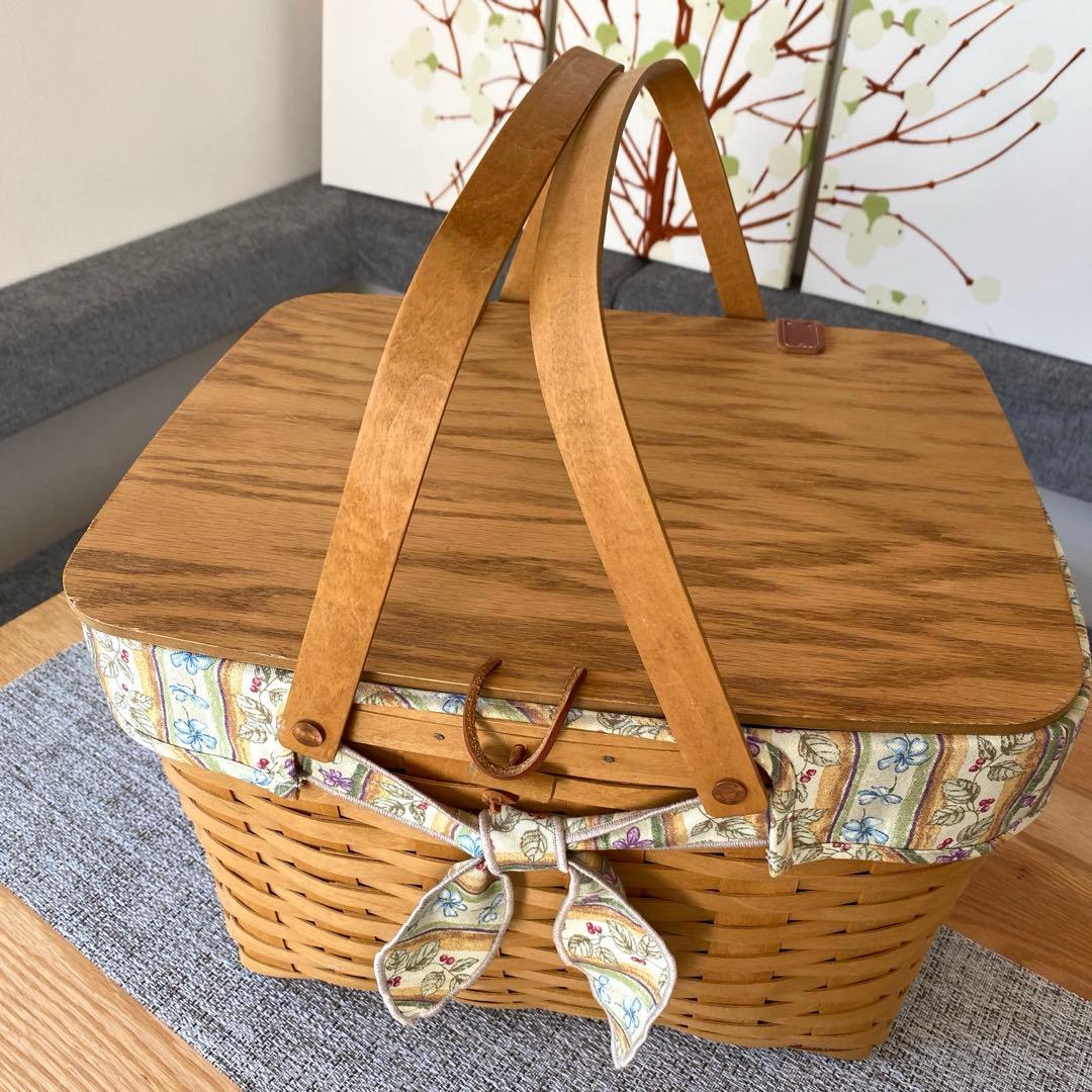 LONGABERGER ロンガバーガー　花柄 ラージ ピクニックバスケット