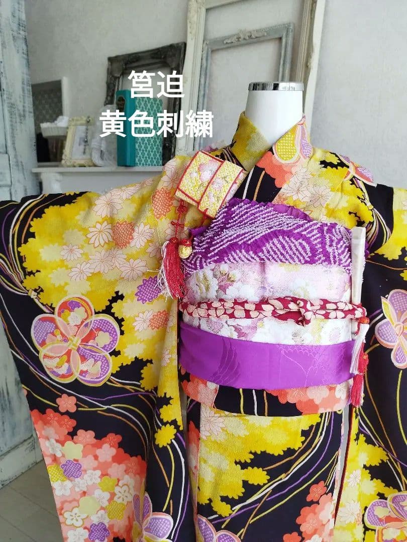 専用です☆アンティーク大正浪漫☆黒地に捻り梅の着物単品
