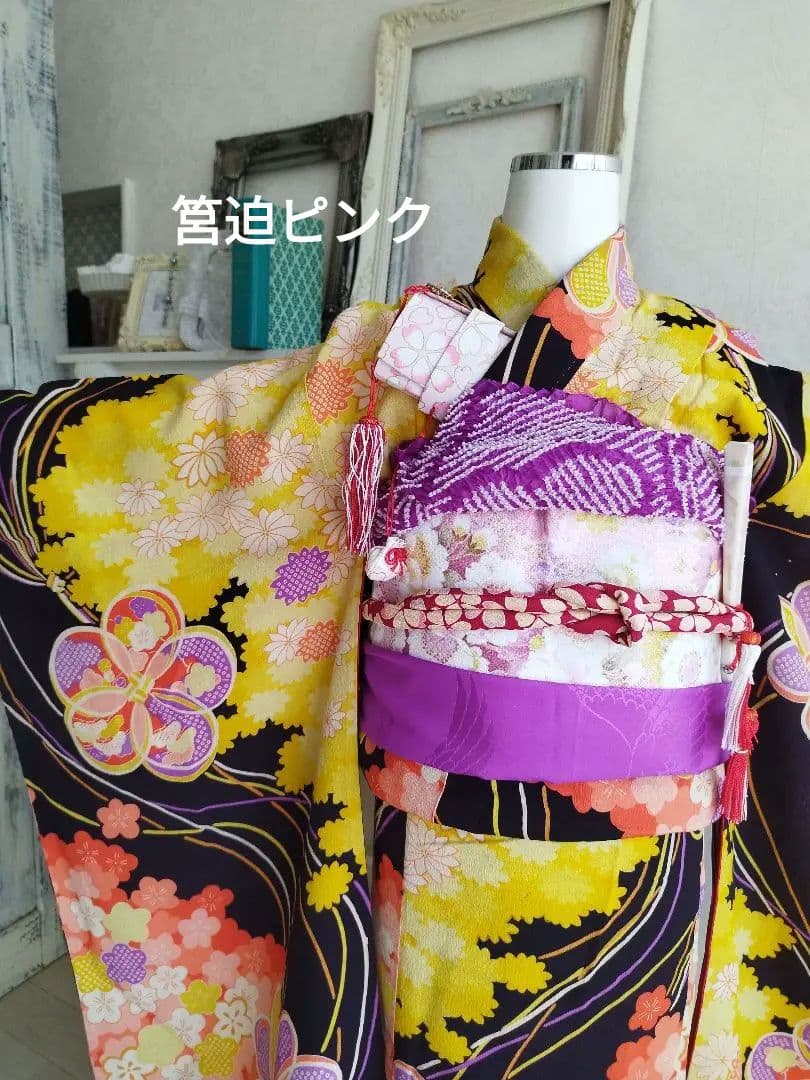 専用です☆アンティーク大正浪漫☆黒地に捻り梅の着物単品