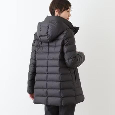 24AW 美品インディヴィ【洗える／撥水】ミドル丈ウォッシャブルダウンコート