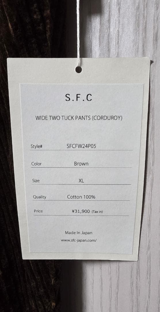 パンツ S.F.C WIDE TWO TUCK PANTS (CORDUROY)