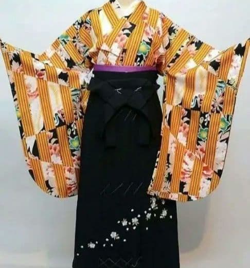 袴 4点セット + フリルレースパール 重ね衿 重ね襟