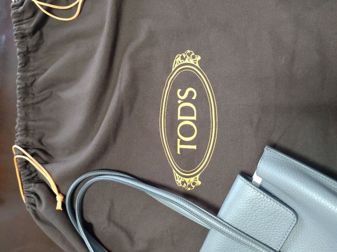 TOD'S グレー レザー トートバッグ