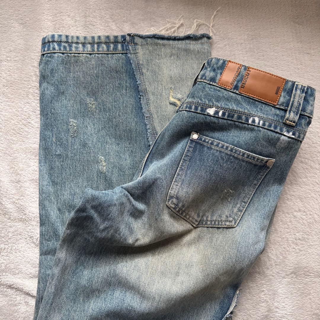 ペイント加工 ワイドデニム
