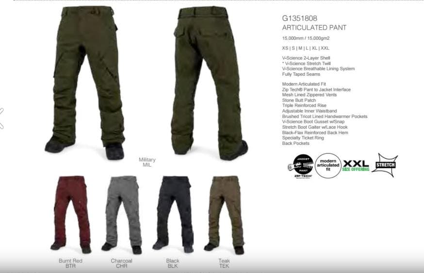 VOLCOM　ボルコム　ARTICULATED PANT Ⅿサイズ　中古