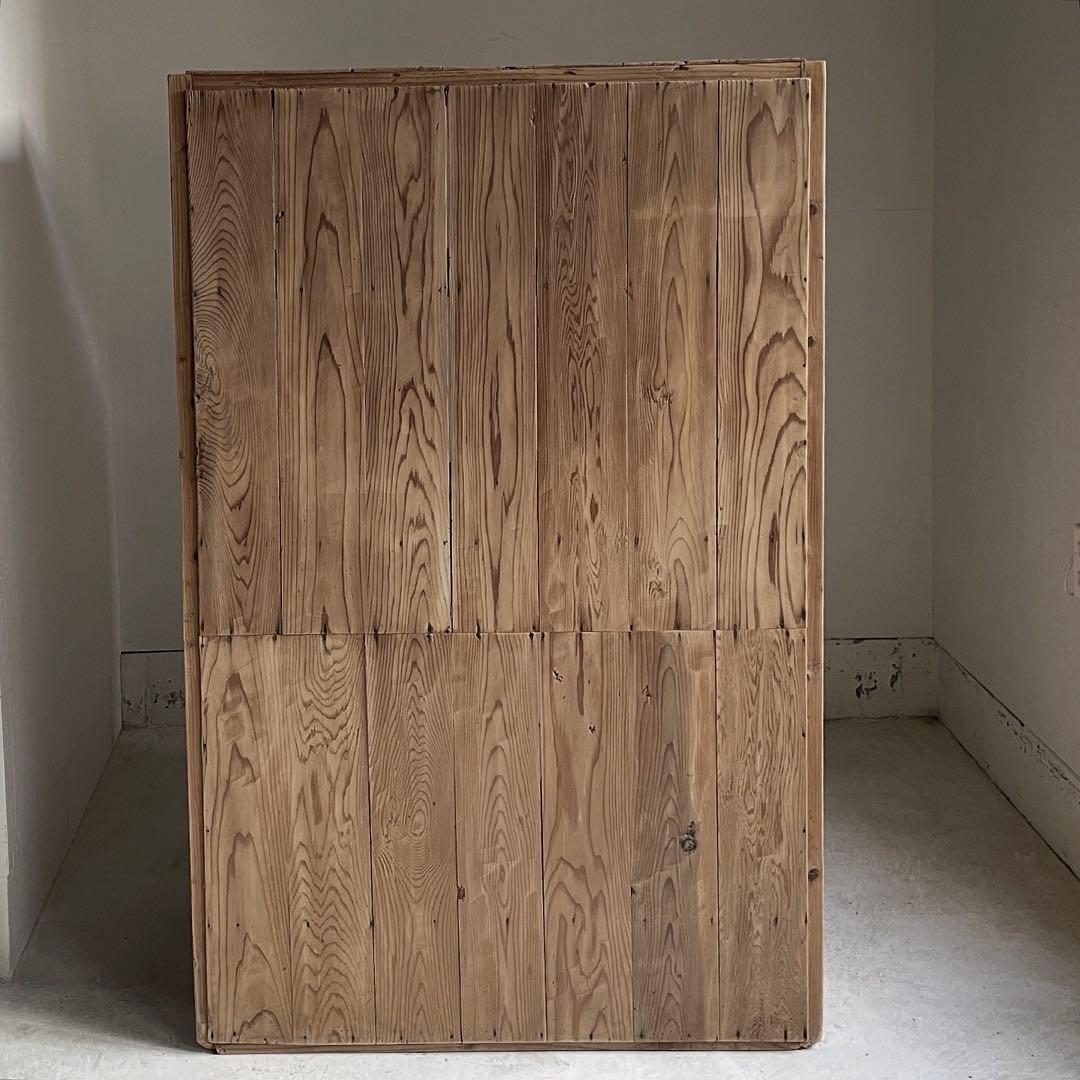 古いガラス戸棚　レトロ　水屋箪笥　食器棚　引出し　古道具　アンティーク