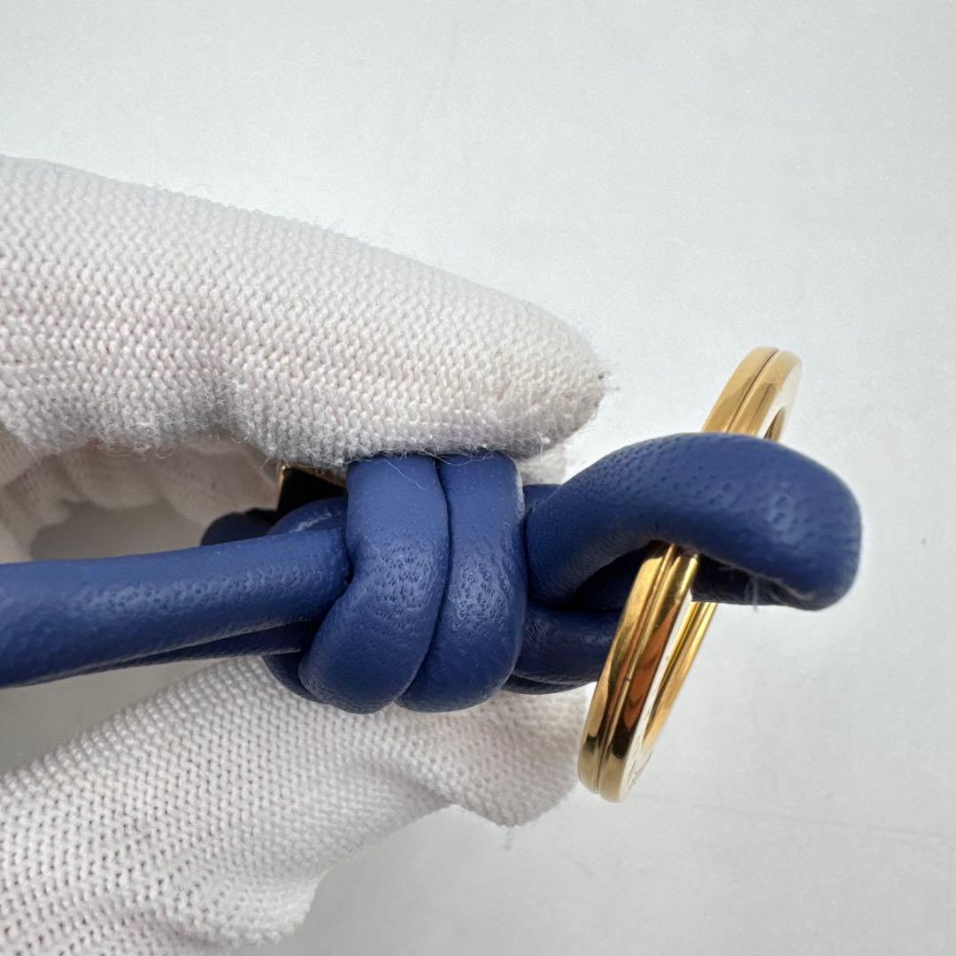 極美品✨BOTTEGA VENETA キーリング　パープル　本革　保存箱付き