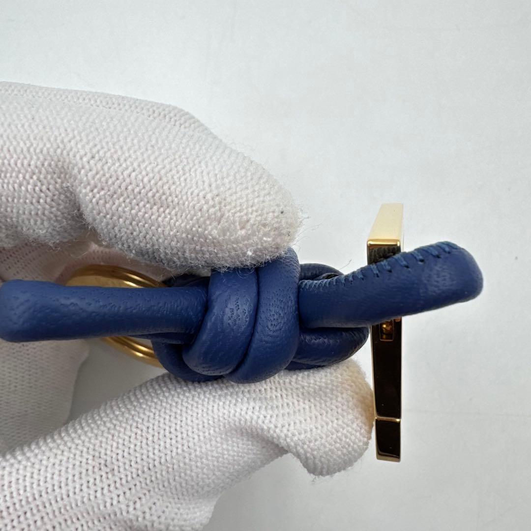 極美品✨BOTTEGA VENETA キーリング　パープル　本革　保存箱付き