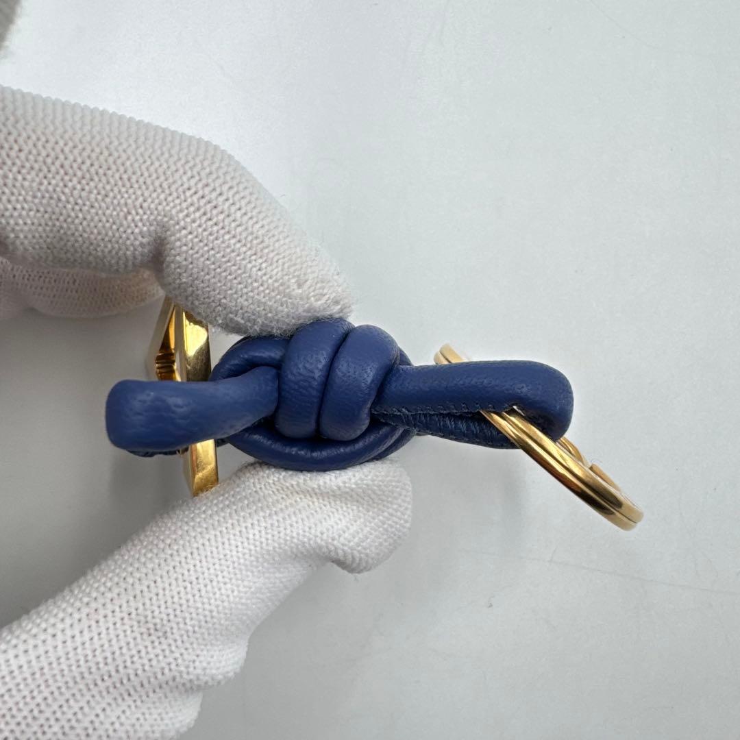 極美品✨BOTTEGA VENETA キーリング　パープル　本革　保存箱付き