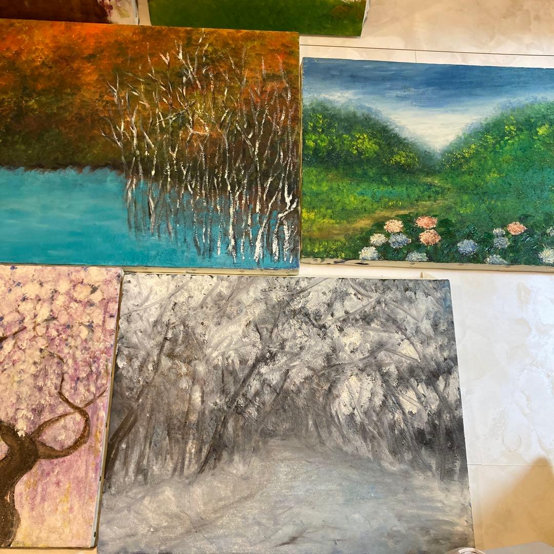 風景画シリーズ！素人の油絵7枚セット