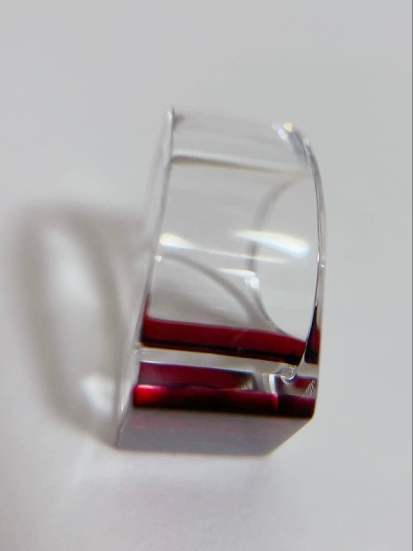 バカラ　Baccarat リング　クリスタル　スクエア　 赤　レッド