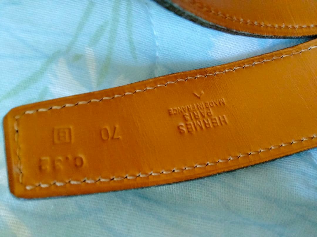 エルメス　HERMES　ベルト　リバーシブル　クロコダイル　ポロサス　バックル