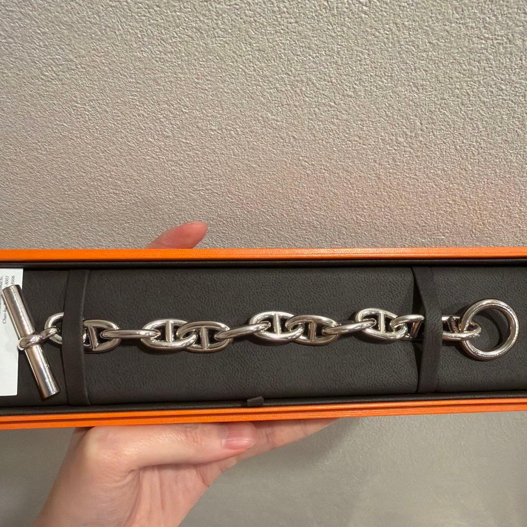 HERMES シルバーリンクチェーンブレスレット　11コマ　正規品