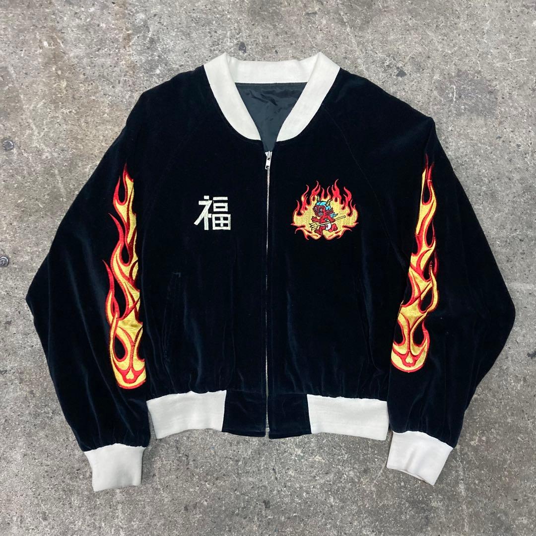 80s ヴィンテージ　別珍　スカジャン　ベロア