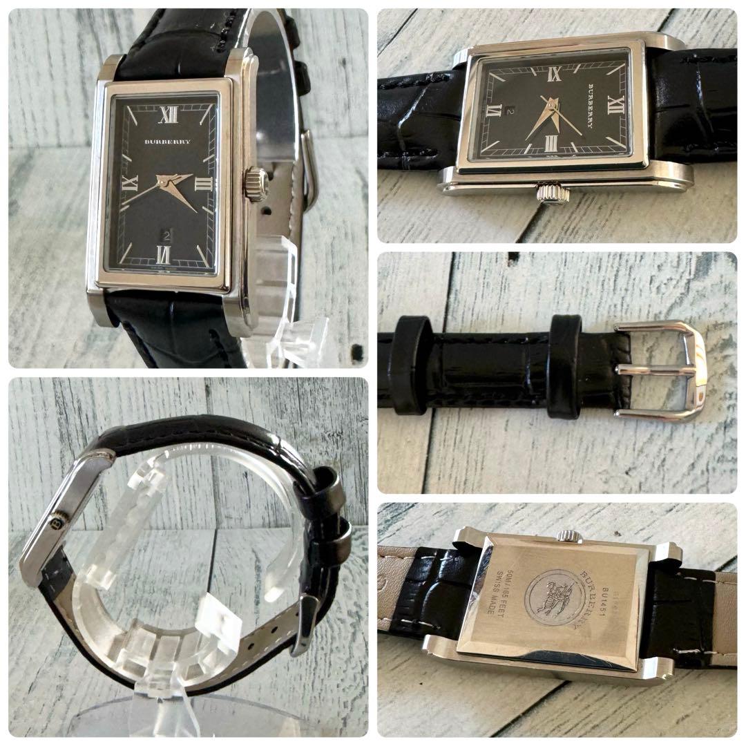 【美品】BURBERRY バーバリー BU1451 腕時計 レクタンギュラ