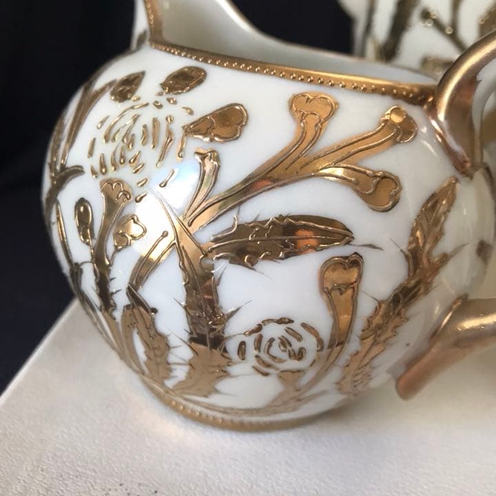 オールドノリタケ  金盛り  金彩描き ポット セット