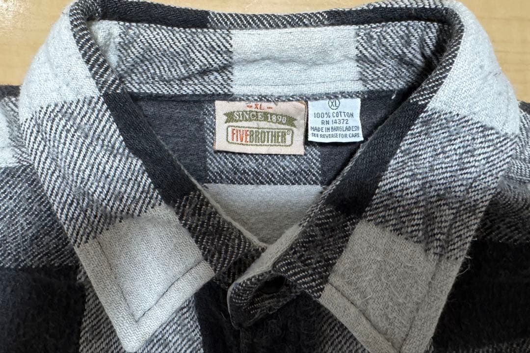FIVE BROTHER ファイブブラザー ブロックチェック ネルシャツ XL