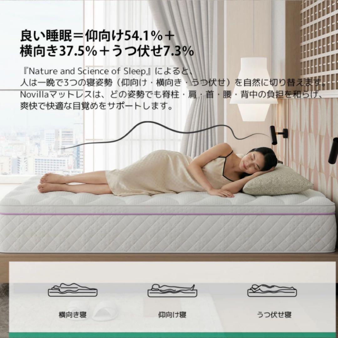マットレス 111 シングル 天然ラベンダー生地 安眠を促す 硬めコイル 高反発