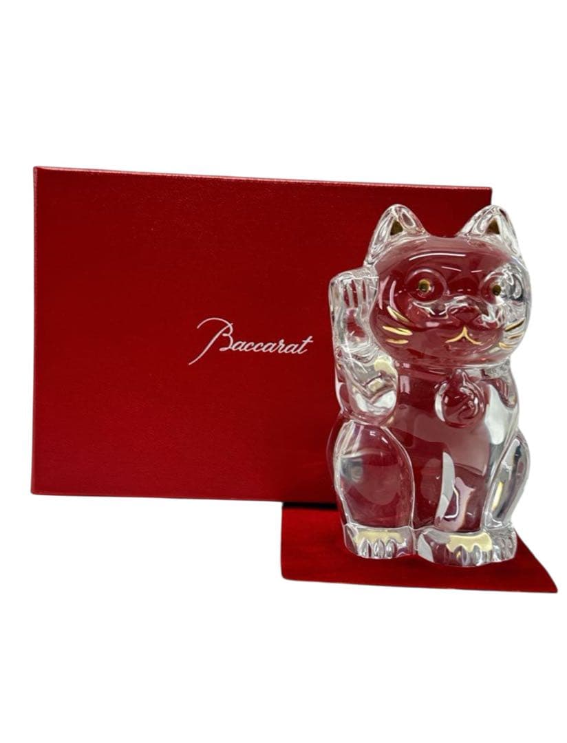 【美品】バカラ Baccarat 招き猫 ネコ クリスタル Lucky Cat