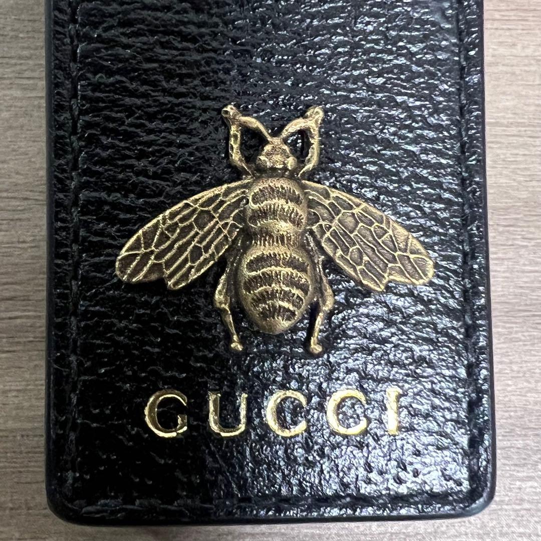 GUCCI マネークリップ 蜂モチーフ レザー