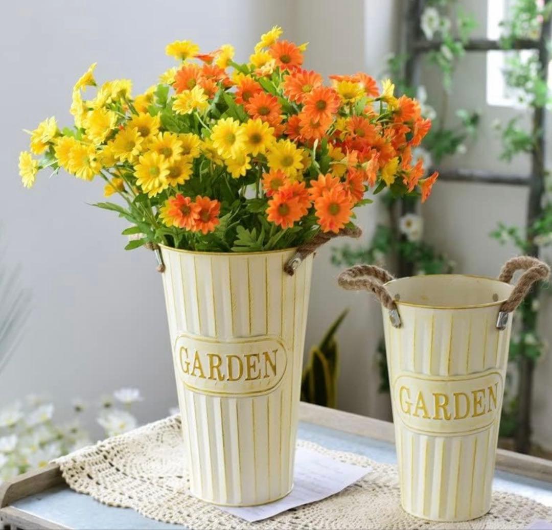 フラワーバケツ 花のバケツ 花屋ドライフラワー フラワーアレンジメント 花瓶