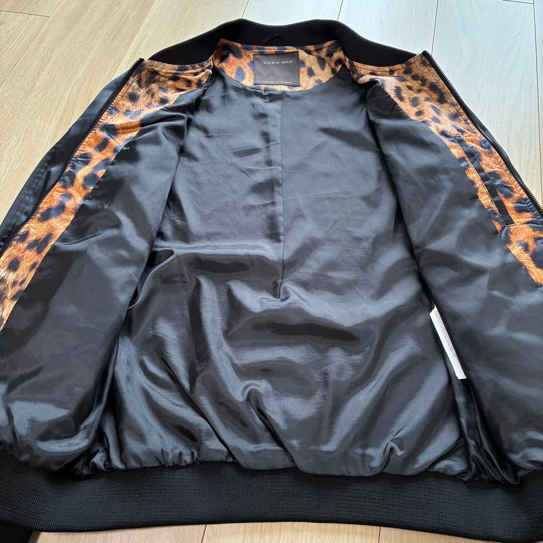 未使用級✨ZARA MAN レオパード柄 スカジャン M ブルゾン 総柄ラグラン