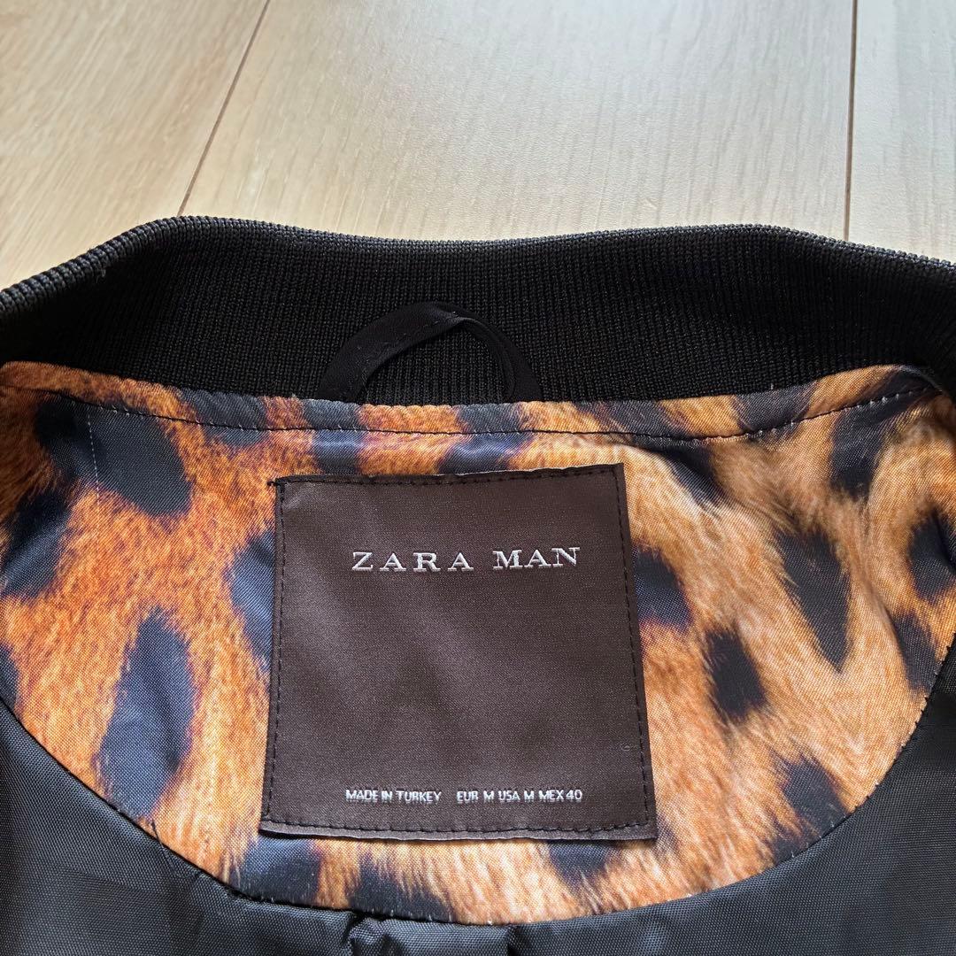 未使用級✨ZARA MAN レオパード柄 スカジャン M ブルゾン 総柄ラグラン