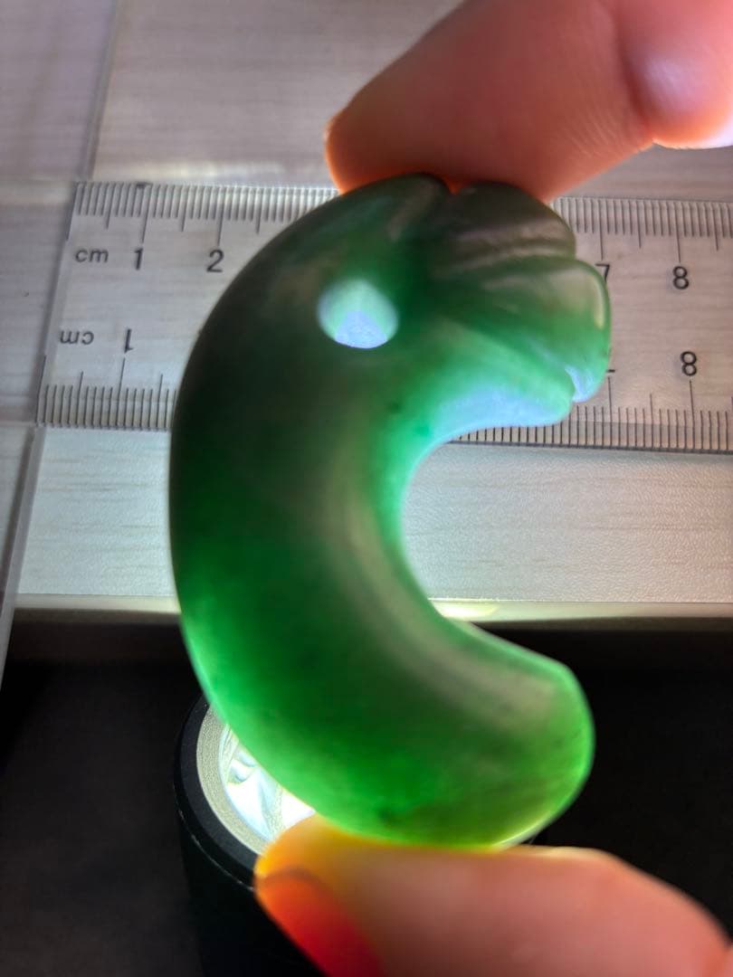 勾玉　出土品　出雲石　古墳期　獣首形　希少　37g 木箱付き