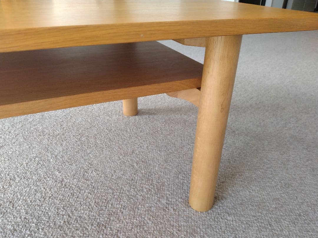 【美品】MUJI/無印良品 木製ローテーブル/オーク材110cm/ラウンジカフェ