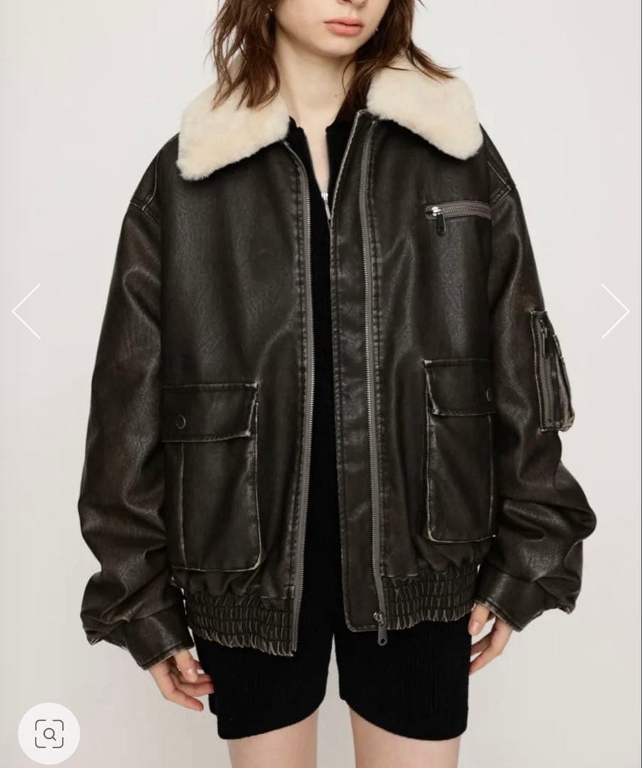<< SLY >> ヴィンテージ フェイクレザー ファーブルゾン[人気完売品 ]