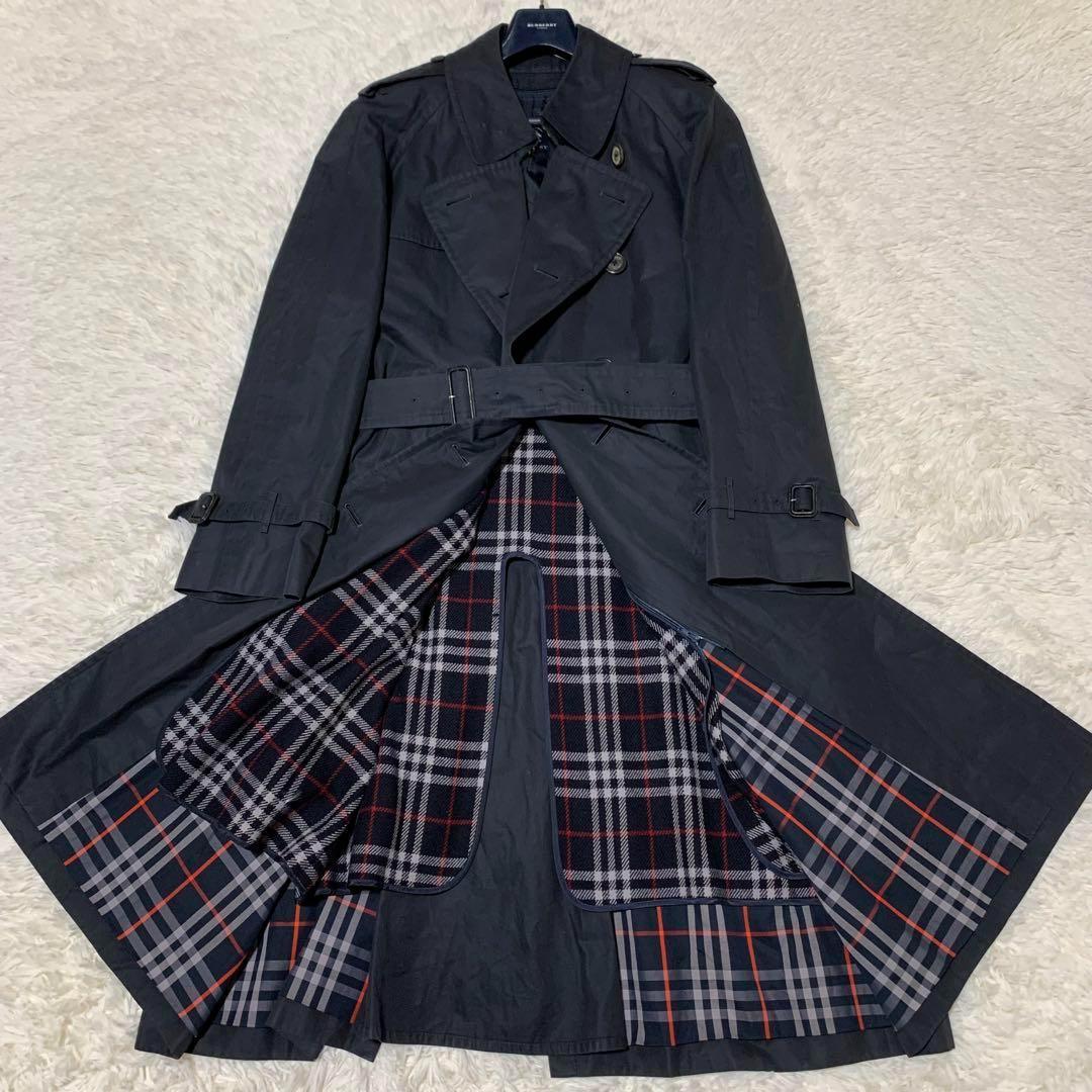 美品　バーバリーロンドン　トレンチ　マキシ丈　カシミヤ混　ベルト　大きいサイズ