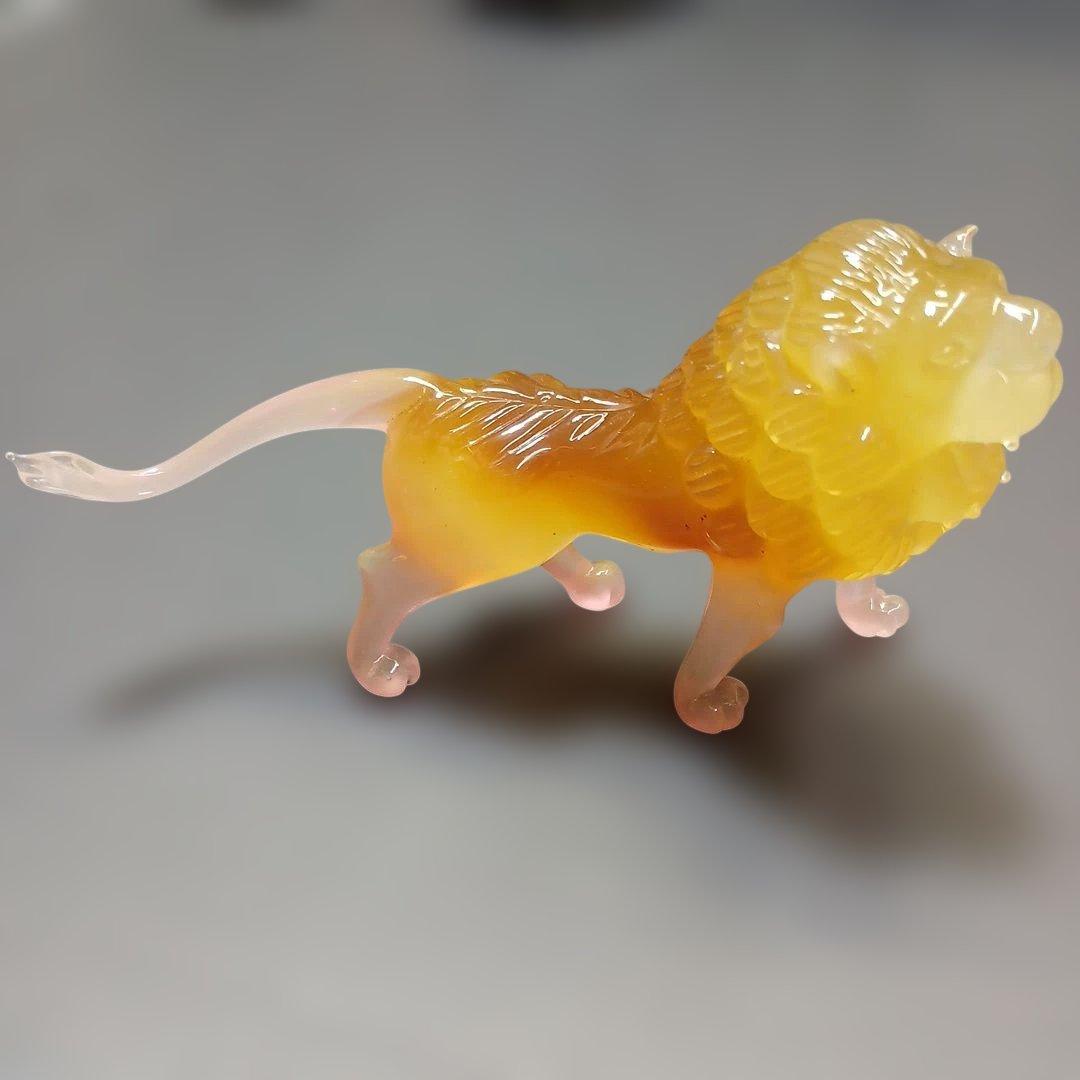 ガラス性　ライオン置物
