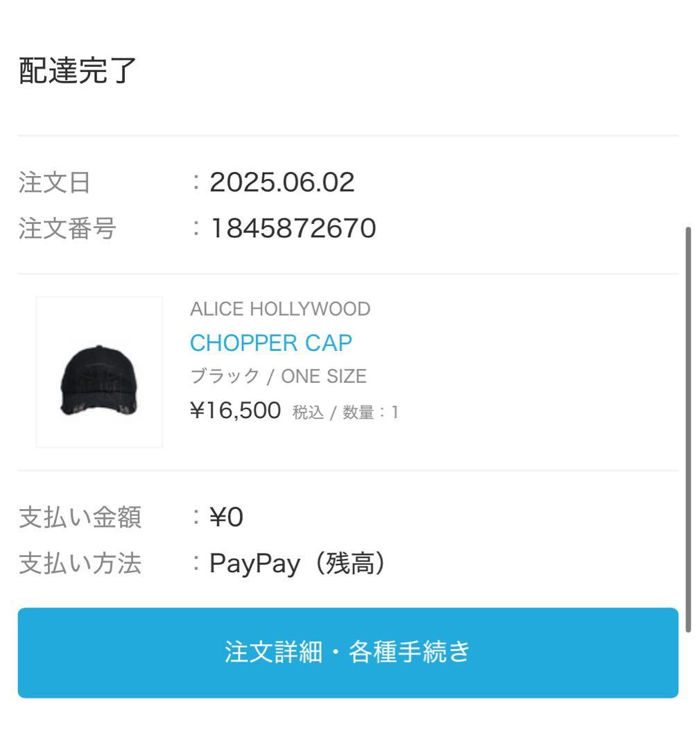 帽子 ALICE HOLLYWOOD CAP BLK BLK