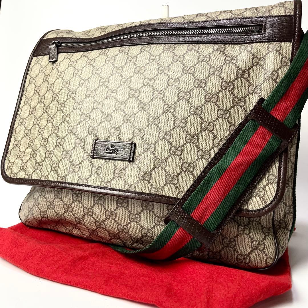 大容量/A4サイズ収納可能✨グッチ メッセンジャーバッグ GG柄 シェリーライン