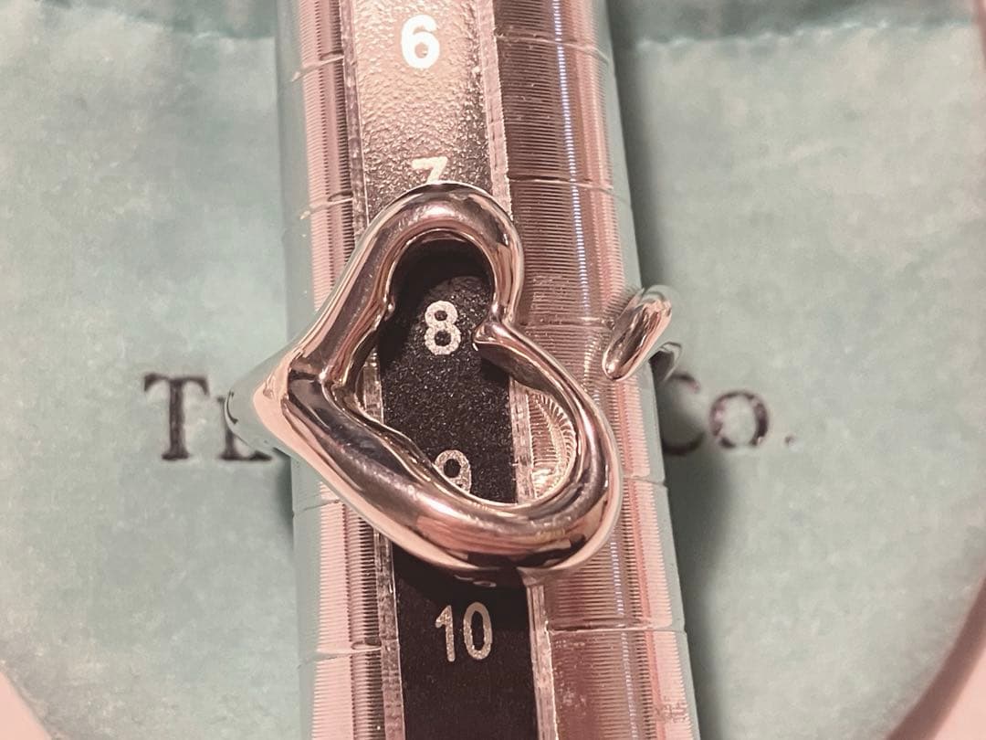 【美品】Tiffany ティファニー オープンハート リング 約8号 925